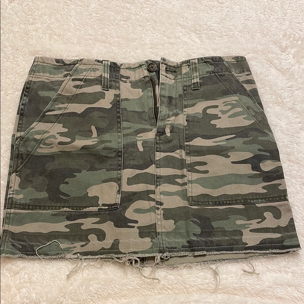 Sanctuary Green Camouflage Mini Skirt